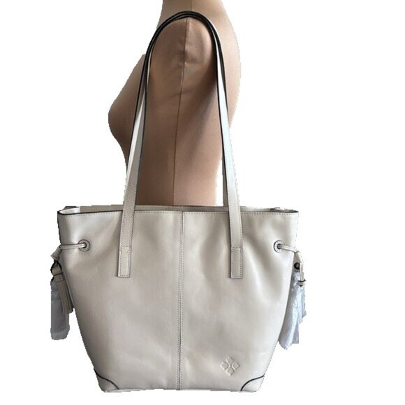 Patricia Nash Kemble Leather Handbag Tote Shoulder Bag Purse Latte - Picture 1 of 12